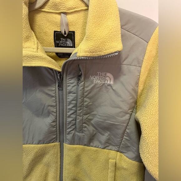 The North Face Yellow Grey Polartec Recycled Fleece Zip Up Jacket Size Womens XS - Picture 14 of 16